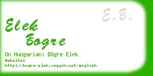 elek bogre business card